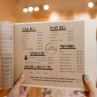 menu