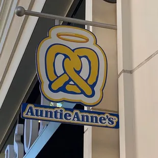 a large pretzel sign