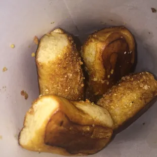 Dry dry dry pretzels that were almost inedible.