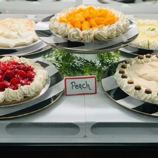 Example of pies in their display case