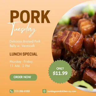 Dive into a world of rich flavors with Delicious Braised Pork Belly with Vermicelli!