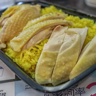  tray of rice and chicken