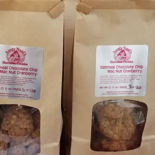 three bags of cookies