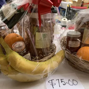 two baskets of fruit