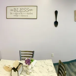 a view of a dining room