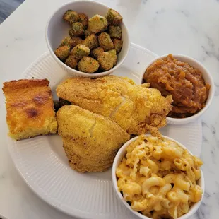 Kaalums Deep-Fried Fish with Rice w/ Fried Okra