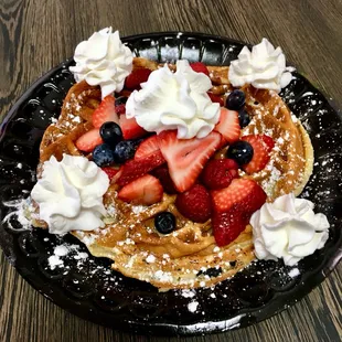 Waffles with fruit