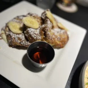 The bananas foster french toast was soooooo good!! Full of flavor and perfectly sweet.