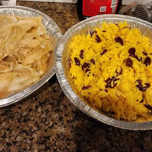 Fried cabbage and red beans &amp; rice
