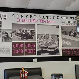 the interior of a diner