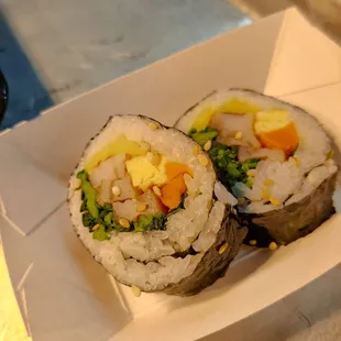 She gave me a sample of Fishcake Kimbap while I waited for my order