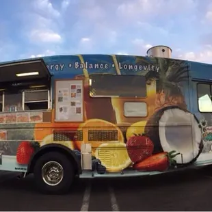 a food truck in a parking lot
