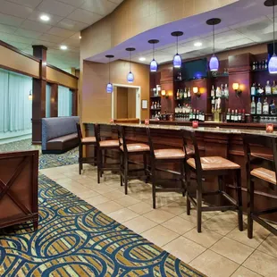 the bar area of a hotel