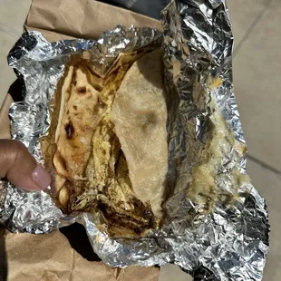 Breakfast taco sausage and egg