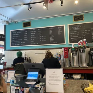 customers working at the counter