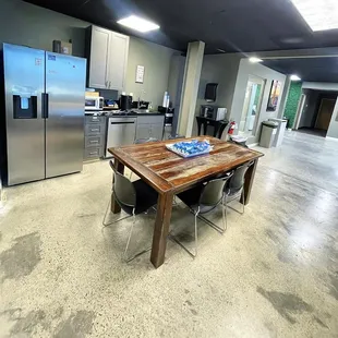 Community Kitchenette with kitchen amenities, coffee and snacks