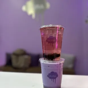 Hibiscus Passion and Organic Taro w/boba jelly