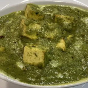 Paneer with 'spinach'