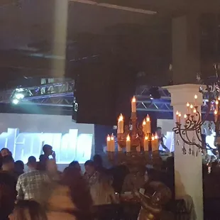 a crowd of people at a party