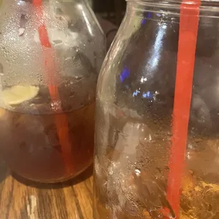 Tea served in jars
