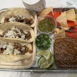 3 street taco plates carne asada