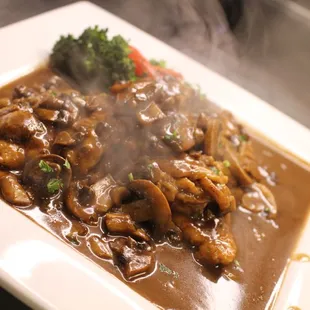 mushrooms and broccoli