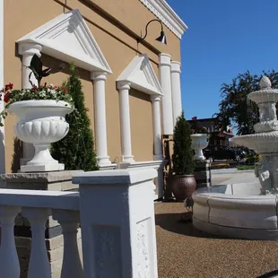 a fountain in front of a building