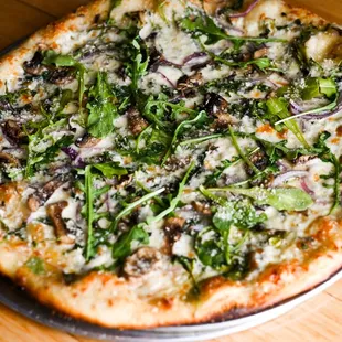 a pizza on a pan
