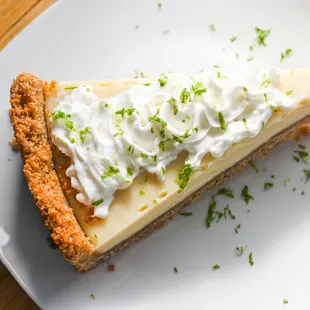 a slice of key lime pie