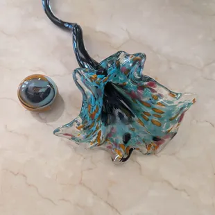 A flower and a marble I created during my lesson