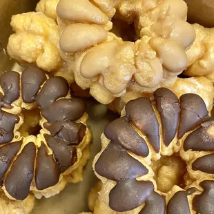 a variety of chocolate covered donuts