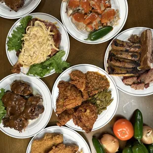 a table full of food