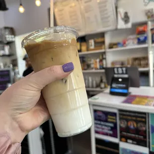 Iced vanilla latte