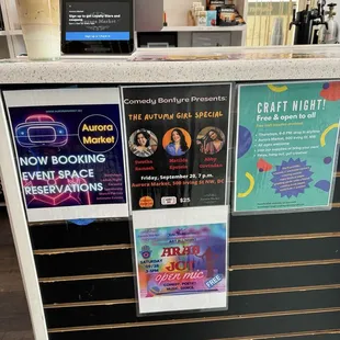 Weekly events schedule