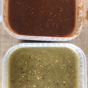 Salsas de tomatillo!  homemade!