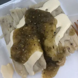 Tamales de elote, rajas, pork &amp; chicken!