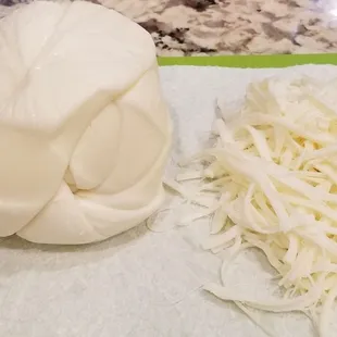 The best Oaxaca cheese made in-house by Aurora&apos;s Chorizo! $9.99/pound as of 6/24/2021. Shreds easily and tastes so good!