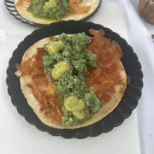 Green chorizo quesadilla