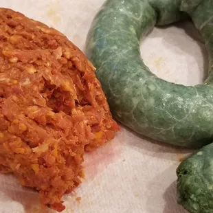 Chorizo Picoso ($4.50/pound) and Chorizo Verde ($9/link). Both of these is a small portion of what I purchased. 6/24/2021
