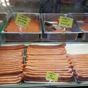 Prices of their chorizo as of 6/24/2021