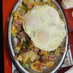 a pan of food