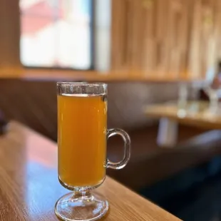 a glass of orange juice