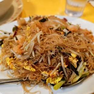 Dinner@Au's Garden 10/19/2023. Hubby David Ordered this Mai Fun, couldn't eat it all, so it's all yours David for your Lunch tomorrow @work.