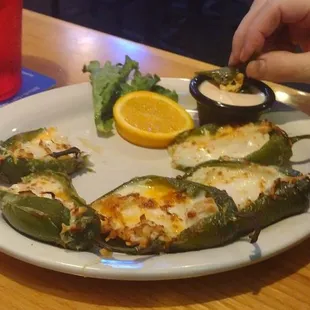 BAKED Jalapeno poppers.