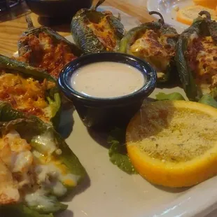 Baked Chicken and cheese jalapeno poppers! These are SOOO good.
