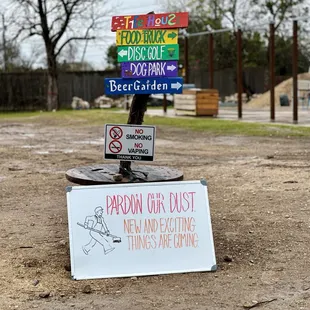 a sign with a message on it