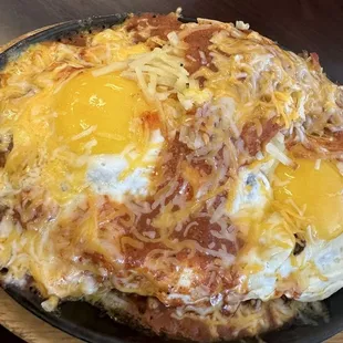 The excellent Mexican skillet. A huge portion and really delicious. Only thing lacking was homemade flour tortillas.
