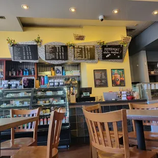 the interior of a coffee shop