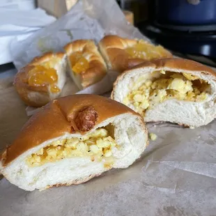 Egg and cheese kolache.