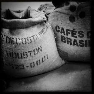 two bags of coffee beans